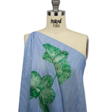 Mood Exclusive Blue Spotted Moth Orchid Metallic Pinstriped Viscose Dobby
