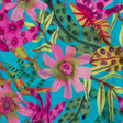 Slubbed Viscose Woven Print - Turquoise, Pink and Green Floral - Mood Exclusive Extraterrestrial Tropics