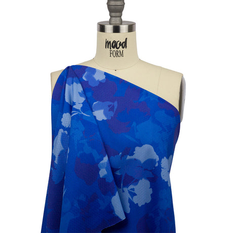 Sustainable Viscose Floral Jacquard Print - Blue Soft Florals - Mood Exclusive Gogh Far