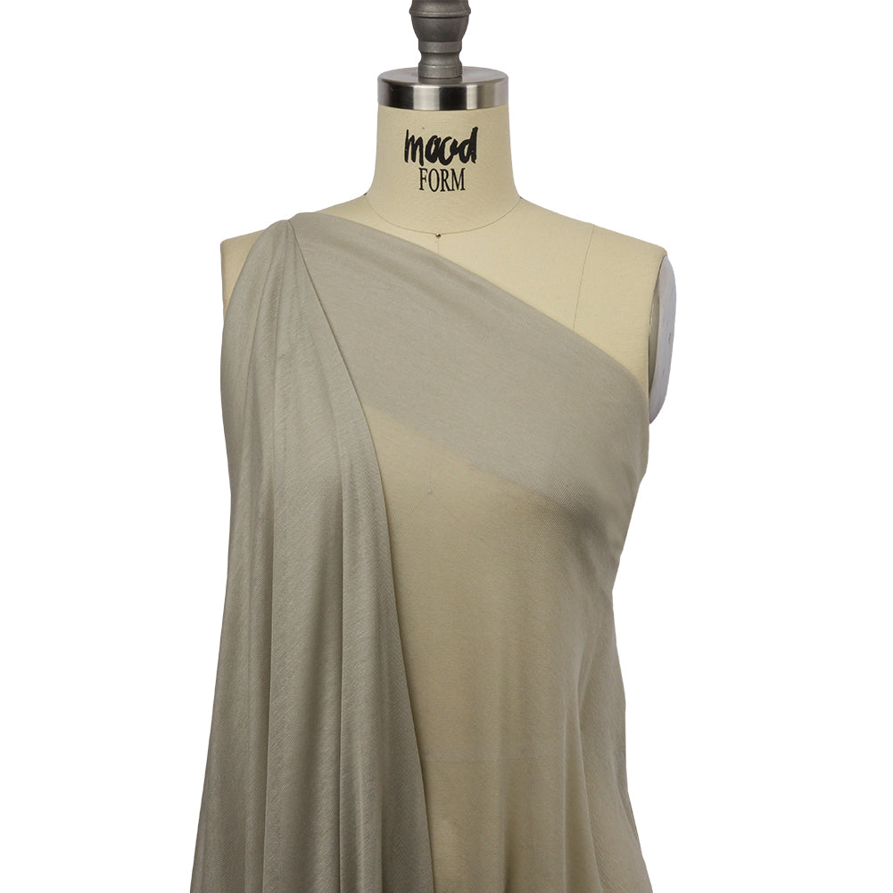 Famous Designer Light Stone Viscose and Cotton Lightweight Interlock Knit