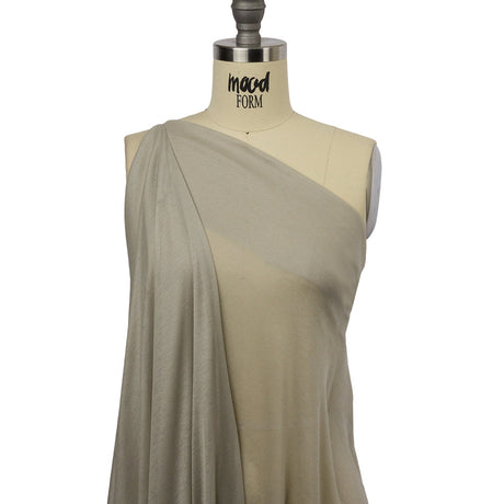 Famous Designer Light Stone Viscose and Cotton Lightweight Interlock Knit