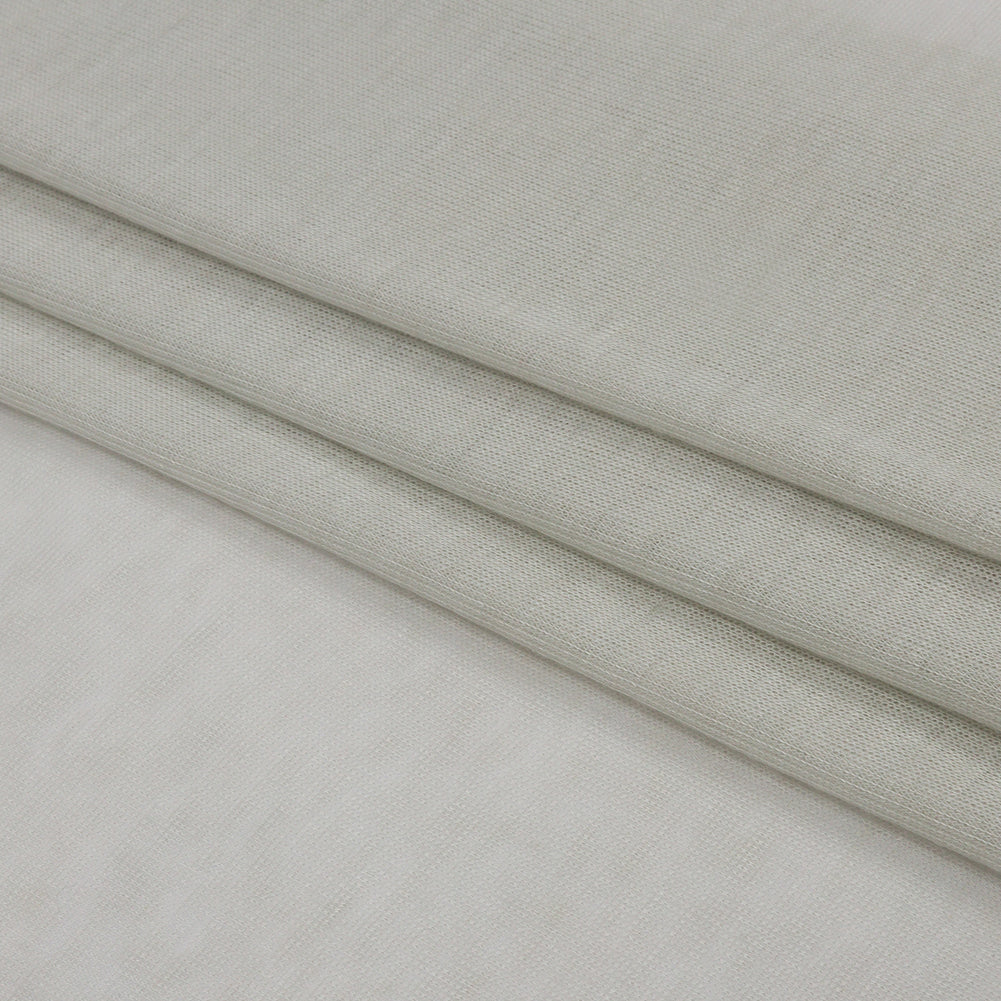 Famous Designer Light Gray Viscose and Cotton Lightweight Interlock Knit