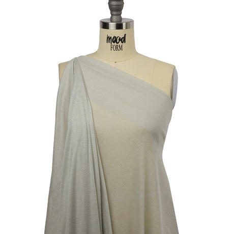 Famous Designer Light Gray Viscose and Cotton Lightweight Interlock Knit