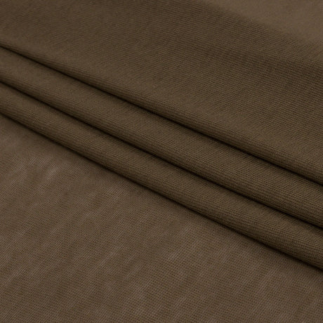 Famous Designer Dark Beige Viscose and Cotton Lightweight Interlock Knit