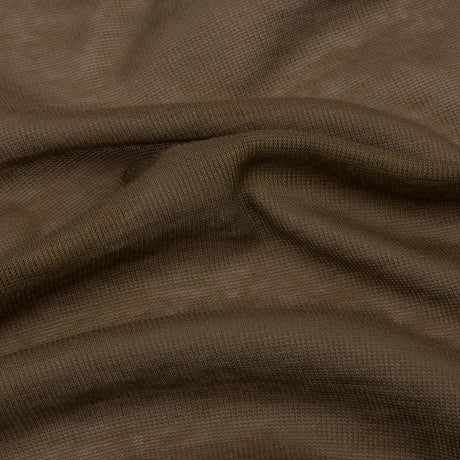 Famous Designer Dark Beige Viscose and Cotton Lightweight Interlock Knit