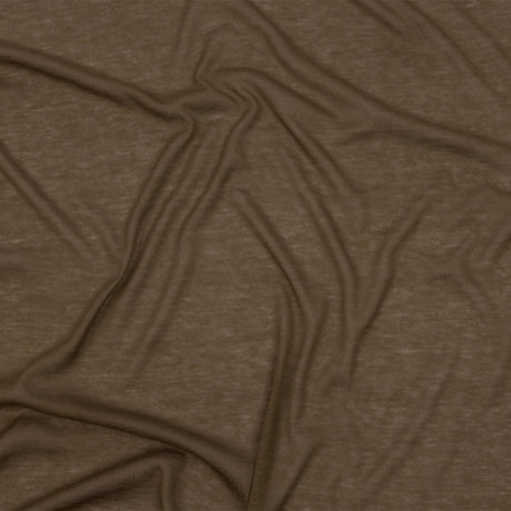 Famous Designer Dark Beige Viscose and Cotton Lightweight Interlock Knit