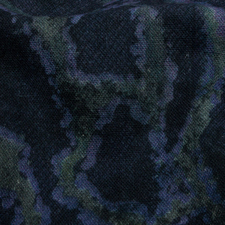 Linen and Rayon Woven Print - Dark Purple and Green Snake Abstract - Mood Exclusive Ophidian