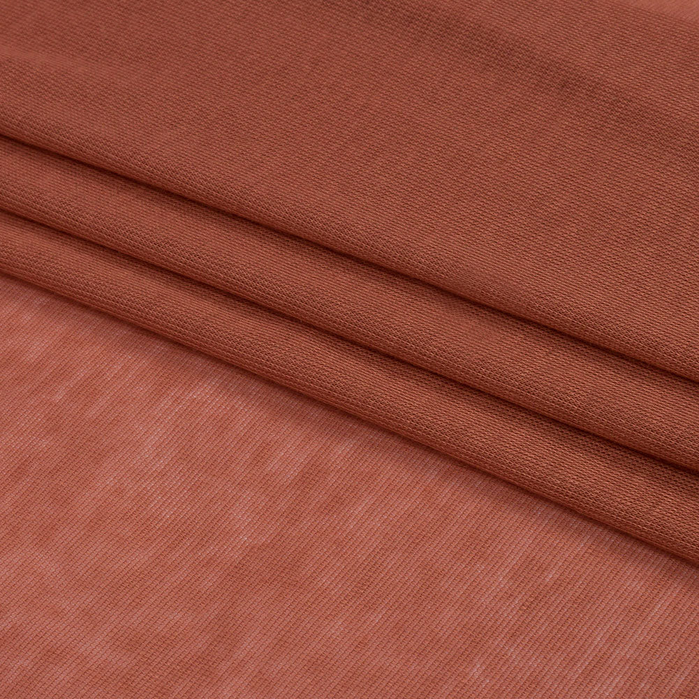 Famous Designer Terracotta Viscose and Cotton Lightweight Interlock Knit