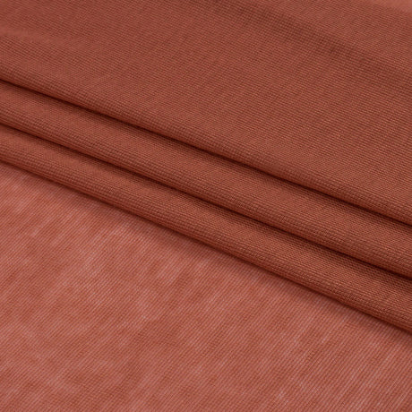Famous Designer Terracotta Viscose and Cotton Lightweight Interlock Knit