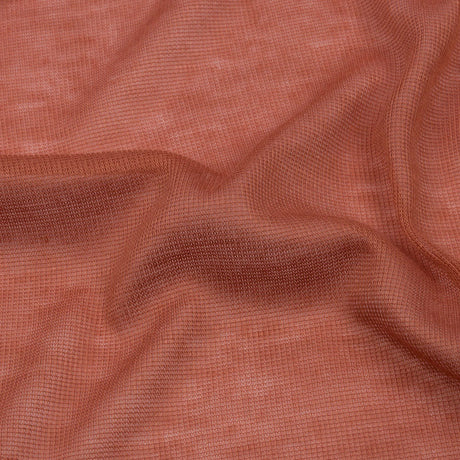 Famous Designer Terracotta Viscose and Cotton Lightweight Interlock Knit