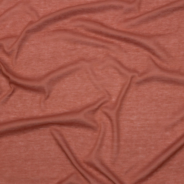 Famous Designer Terracotta Viscose and Cotton Lightweight Interlock Knit