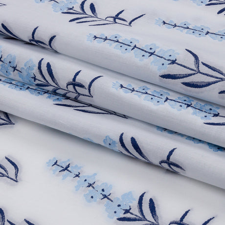 Italian Classic Blue and White Floral Cotton Jacquard