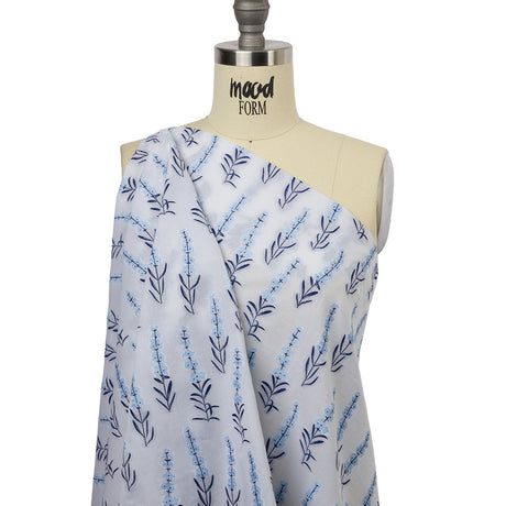 Italian Classic Blue and White Floral Cotton Jacquard