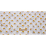 Italian White, Goldenrod and Gray Floral Cotton Jacquard