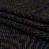 Black and Metallic Rainbow Stretch Rib Knit