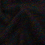 Black and Metallic Rainbow Stretch Rib Knit