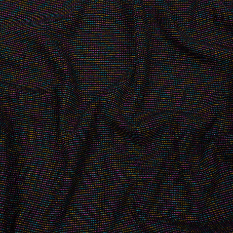 Black and Metallic Rainbow Stretch Rib Knit