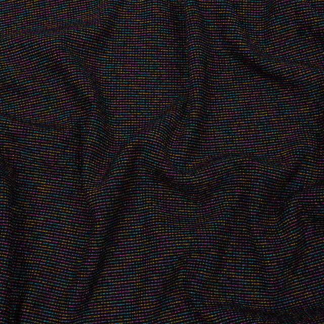 Black and Metallic Rainbow Stretch Rib Knit