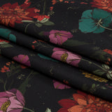 Polyester Twill Print - Purple, Red and Black Floral - Mood Exclusive Antheia's Grace
