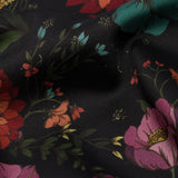 Polyester Twill Print - Purple, Red and Black Floral - Mood Exclusive Antheia's Grace