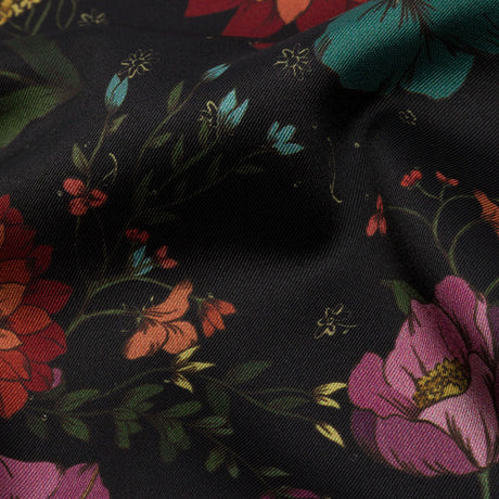 Polyester Twill Print - Purple, Red and Black Floral - Mood Exclusive Antheia's Grace