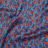 Polyester Charmeuse Print - Red and Blue Abstract - Mood Exclusive Betta Fish