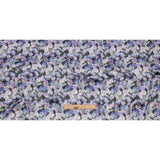 Polyester Charmeuse Print - Purple and Gray Dripping Florals - Mood Exclusive Botanical Trip