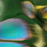 Gauzy Wrinkled Rayon Woven Print - Blue and Green Abstract - Mood Exclusive Butterfly Blur