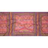 Gauzy Wrinkled Rayon Woven Panel Print - Pink and Purple Geometric Ikat - Mood Exclusive Sunny Square
