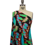 Gauzy Wrinkled Rayon Woven Print - Pink and Green Abstract - Mood Exclusive Butterfly Blur