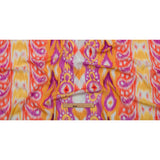 Gauzy Wrinkled Rayon Woven Print - Purple and Yellow Ikat Paisley Stripes - Mood Exclusive Feathered Psyche