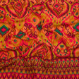 Gauzy Wrinkled Rayon Woven Print - Orange and Red Abstract Ikat - Mood Exclusive Mangrove Groove