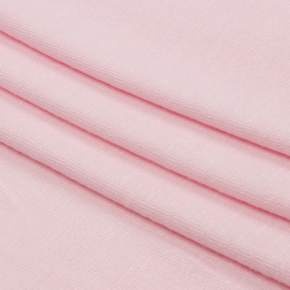 Light Pink Brushed Stretch Rayon and Polyester Sweater Knit