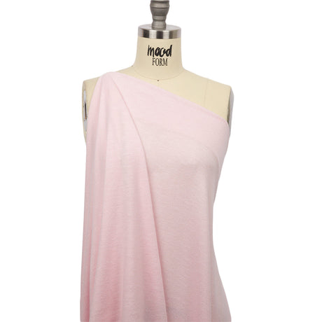 Light Pink Brushed Stretch Rayon and Polyester Sweater Knit