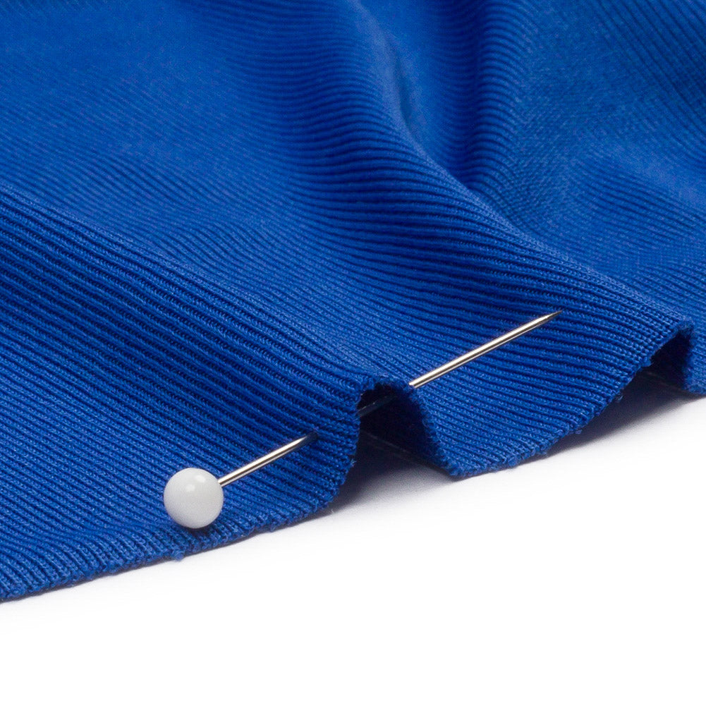 Metro Blue Stretch Polyester 1x1 Rib Knit