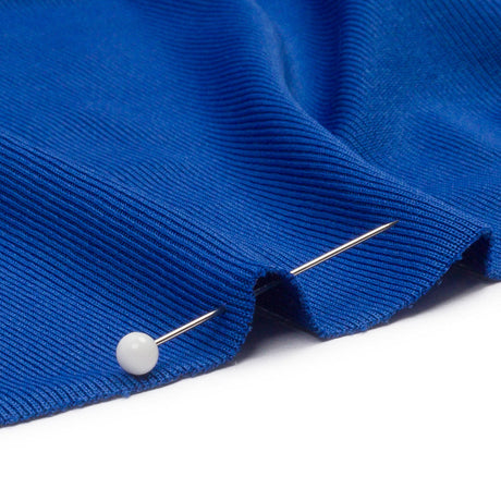 Metro Blue Stretch Polyester 1x1 Rib Knit