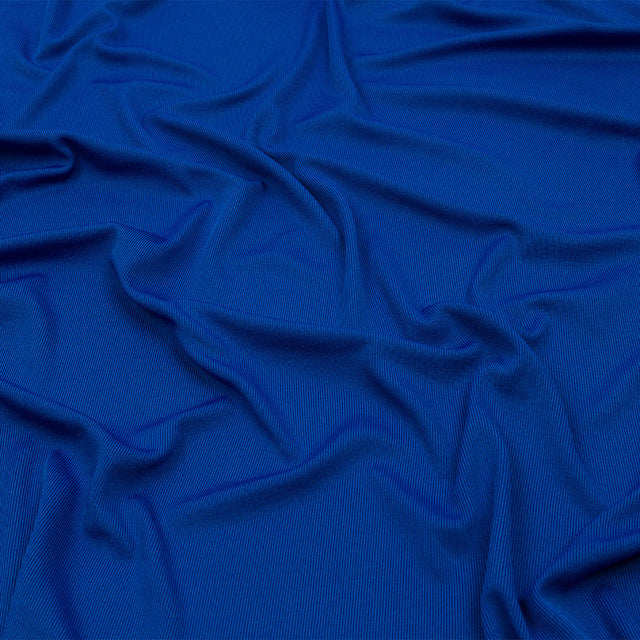 Metro Blue Stretch Polyester 1x1 Rib Knit