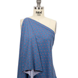 Blue and Pink LIttle Medallions Stretch Polyester ITY Knit
