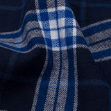 Navy, Cobalt, and White Plaid Cotton Flannel