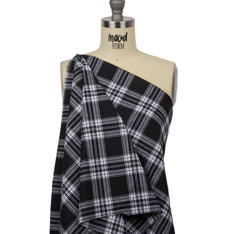 Black and White Plaid Cotton Flannel