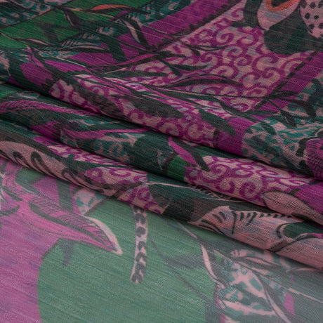 Mood Exclusive Jungle Jam Crinkled Polyester Chiffon