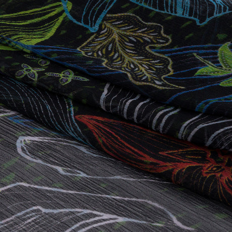 Mood Exclusive Blue Tunnel of Wonder Crinkled Polyester Chiffon