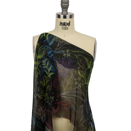 Mood Exclusive Blue Tunnel of Wonder Crinkled Polyester Chiffon
