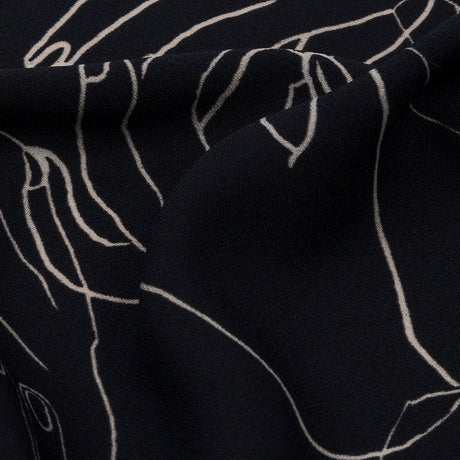 Polyester Crepe Print - Midnight Hands - Mood Exclusive Touch of Elegance
