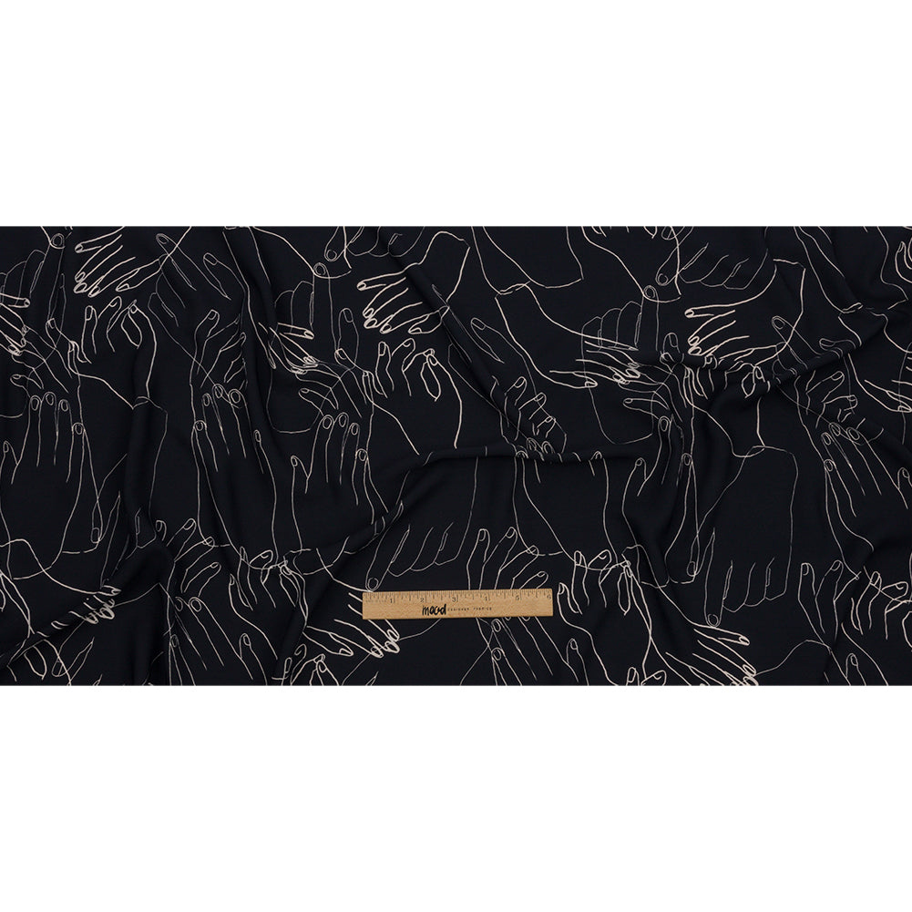 Polyester Crepe Print - Midnight Hands - Mood Exclusive Touch of Elegance