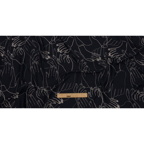 Polyester Crepe Print - Midnight Hands - Mood Exclusive Touch of Elegance