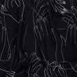 Polyester Crepe Print - Midnight Hands - Mood Exclusive Touch of Elegance