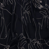 Polyester Crepe Print - Midnight Hands - Mood Exclusive Touch of Elegance