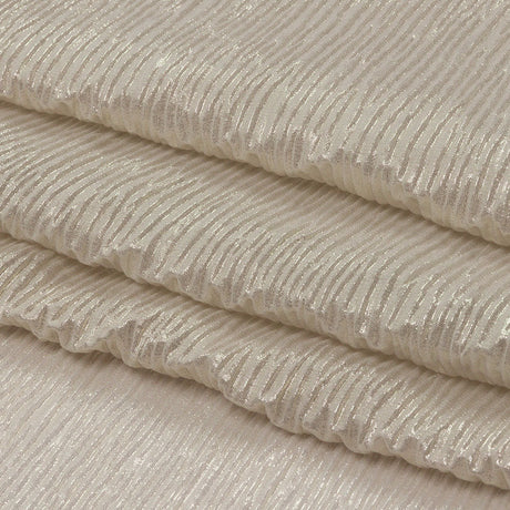 Polyester Chiffon Plisse with All-Over Foil - Greige and Gold - Honey Collection