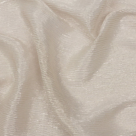 Polyester Chiffon Plisse with All-Over Foil - Greige and Gold - Honey Collection